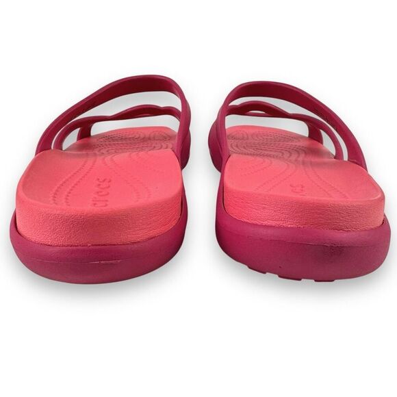 Crocs Meleen Twist Sandals Slides Hot Pink Fuschia Open Toe Women’s 11 - Picture 5 of 13
